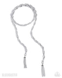 Paparazzi Necklace -  SCARFed for Attention - Silver Blockbuster
