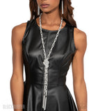 Paparazzi Necklace -  SCARFed for Attention - Silver Blockbuster