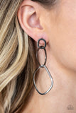 Paparazzi Earring - Twisted Trio - Black