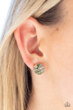 Paparazzi Earring - Bright As A Button - Brass
