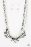 Paparazzi Necklace - Bow Before The Queen - White