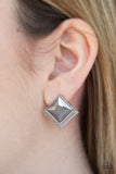Paparazzi Earring - Stellar Square - Silver