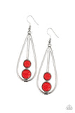 Paparazzi Earring - Natural Nova - Red