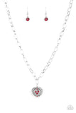 Paparazzi Necklace - No Love Lost - Red