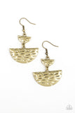 Paparazzi Earring - Triassic Triangles - Brass