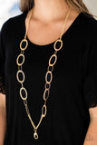 Paparazzi Necklace - Glimmer Goals - Gold Lanyard