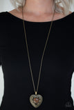 Paparazzi Necklace - One Heart - Brass