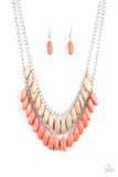 Paparazzi Necklace - Beaded Boardwalk - Orange