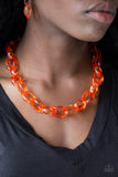 Paparazzi Necklace - Ice Queen - Orange