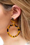 Paparazzi Earring - Fish Out Of Water - Yellow
