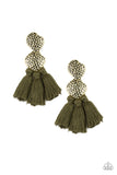 Paparazzi Earring - Tenacious Tassel - Green