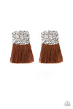 Paparazzi Earring - Plume Bloom - Brown