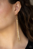 Paparazzi Earring - Center Stage Status - Gold