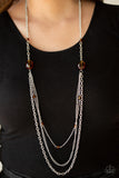 Paparazzi Necklace - Dare to Dazzle - Brown