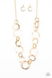 Paparazzi Necklace - Natural-Born RINGLEADER - Gold