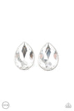 Paparazzi Earring - Dance On HEIR - White Clip-On