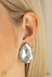 Paparazzi Earring - Dance On HEIR - White Clip-On