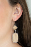 Paparazzi Earring - You WOOD Be So Lucky - Brown