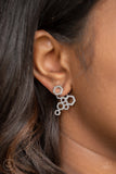 Paparazzi Earring - Six-Sided Shimmer - Silver