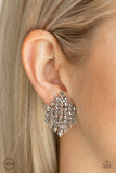 Paparazzi Earring - Vegas Vega - Silver Clip-On