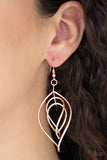 Paparazzi Earring - Asymmetrical Allure - Rose Gold