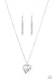 Paparazzi Necklace - Heart Flutter - White