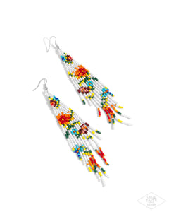 Paparazzi Earring PREORDER - Beaded Gardens - White