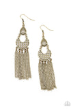 Paparazzi Earring - Insane Chain - Brass