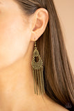Paparazzi Earring - Insane Chain - Brass
