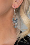 Paparazzi Earring - Fabulously Feathered - Silver