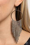 Paparazzi Earring - Streamlined Shimmer - Black