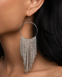 Paparazzi Earring - Streamlined Shimmer - White