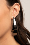 Paparazzi Earring - Underestimated Edge - Black
