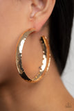 Paparazzi Earring - Check Out These Curves - Gold