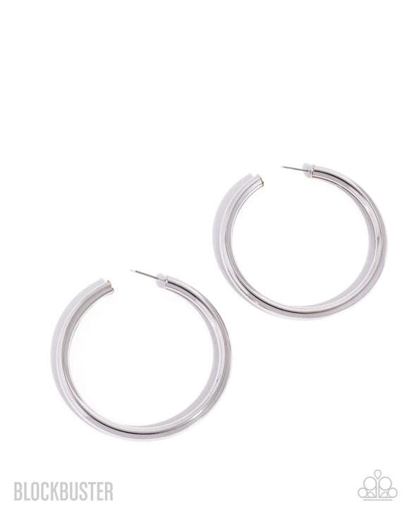 Paparazzi Earring - Curve Ball - Silver