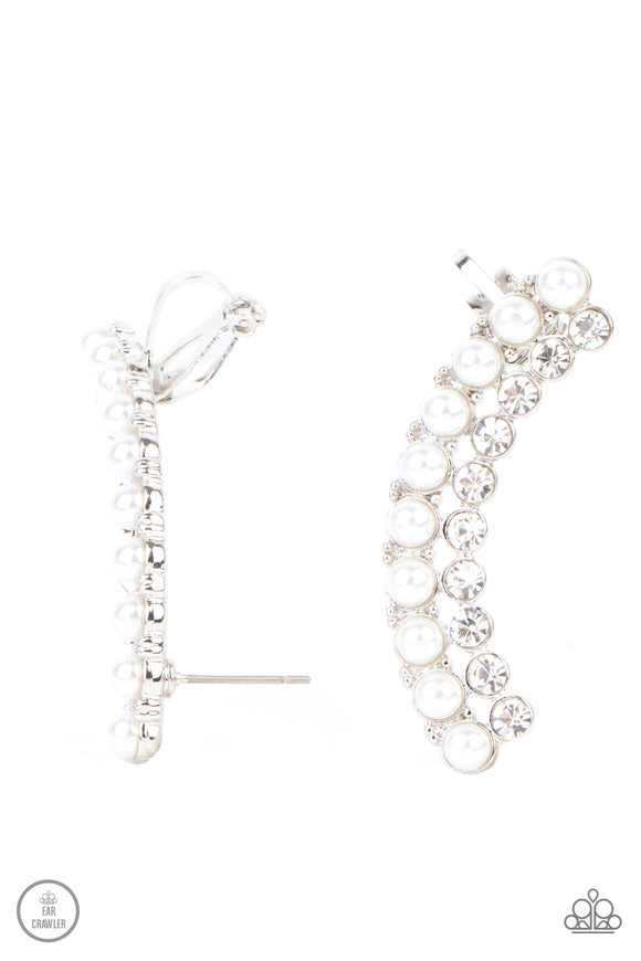 Paparazzi Earring - Doubled Down On Dazzle - White