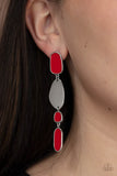 Paparazzi Earring - Deco By Design - Red