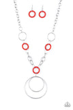 Paparazzi Necklace - HOOP du Jour - Red