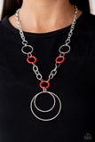 Paparazzi Necklace - HOOP du Jour - Red