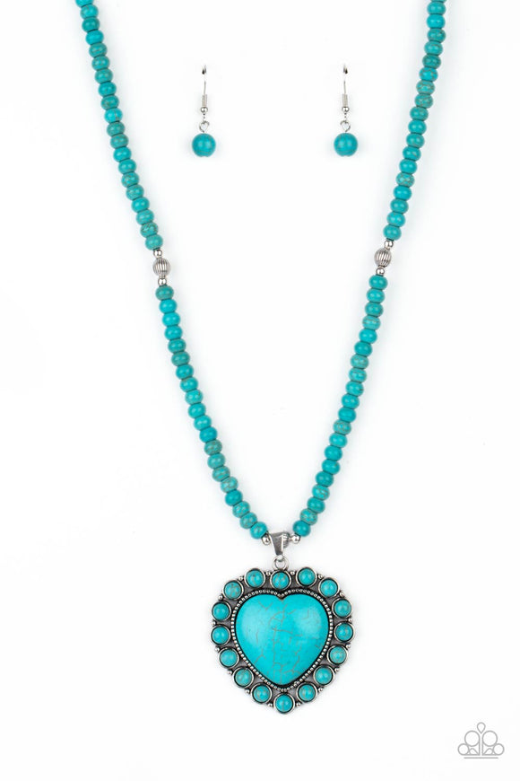 Paparazzi Necklace - A Heart Of Stone - Blue