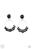 Paparazzi Earring - Cabaret Charm - Black Clip-On
