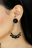 Paparazzi Earring - Cabaret Charm - Black Clip-On