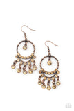 Paparazzi Earring - Cosmic Chandeliers - Copper