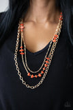 Paparazzi Necklace - Artisanal Abundance - Orange