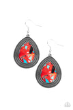 Paparazzi Earring - Terrazzo Tundra - Red