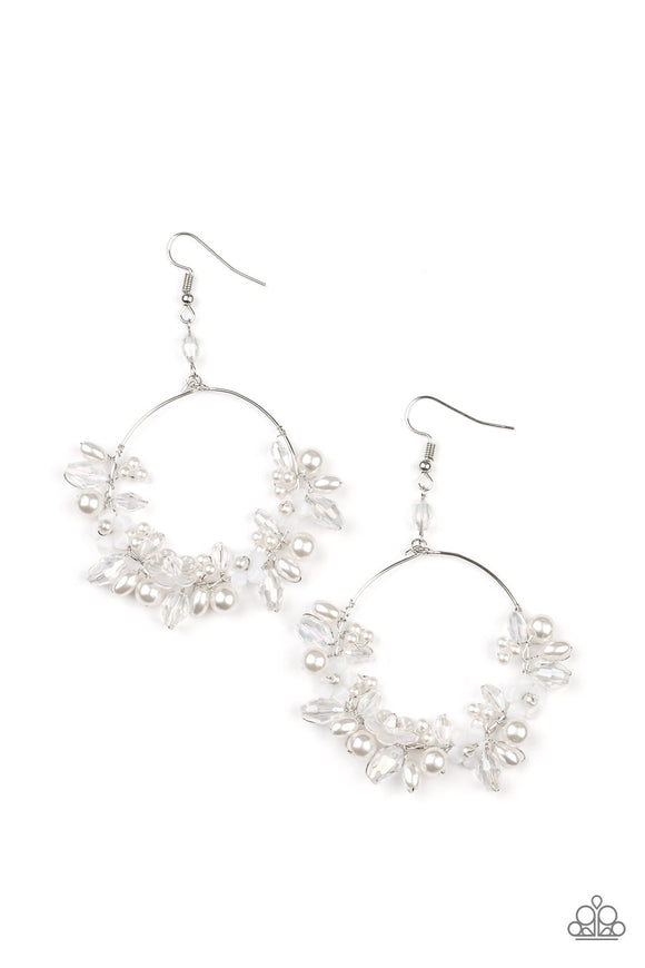 Paparazzi Earring - Floating Gardens - White