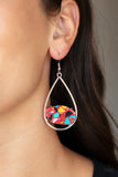 Paparazzi Earring - Tropical Terrazzo - Red
