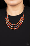 Paparazzi Necklace - Placid Pebbles - Orange