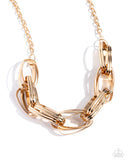 Paparazzi Necklace - Fiercely Flexing - Gold