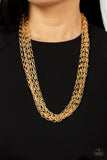 Paparazzi Necklace - Dynamite Dynamo - Gold